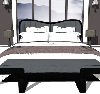 精品卧室模型家具模型 (27)